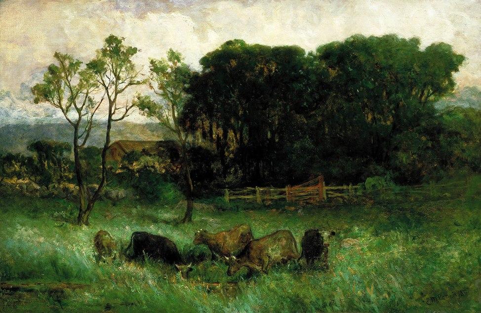 Edward Mitchell Bannister five cows in pasture